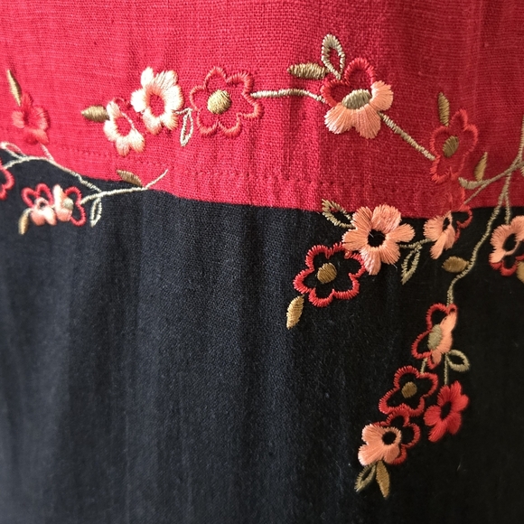 90's Studio Ease Slip Dress. Size 4p. Red and Blue - Picture 3 of 5